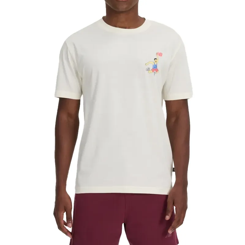 New Balance Camiseta MT51934B-SST M ATHLETICS HOOPS Off White Algodao -1-